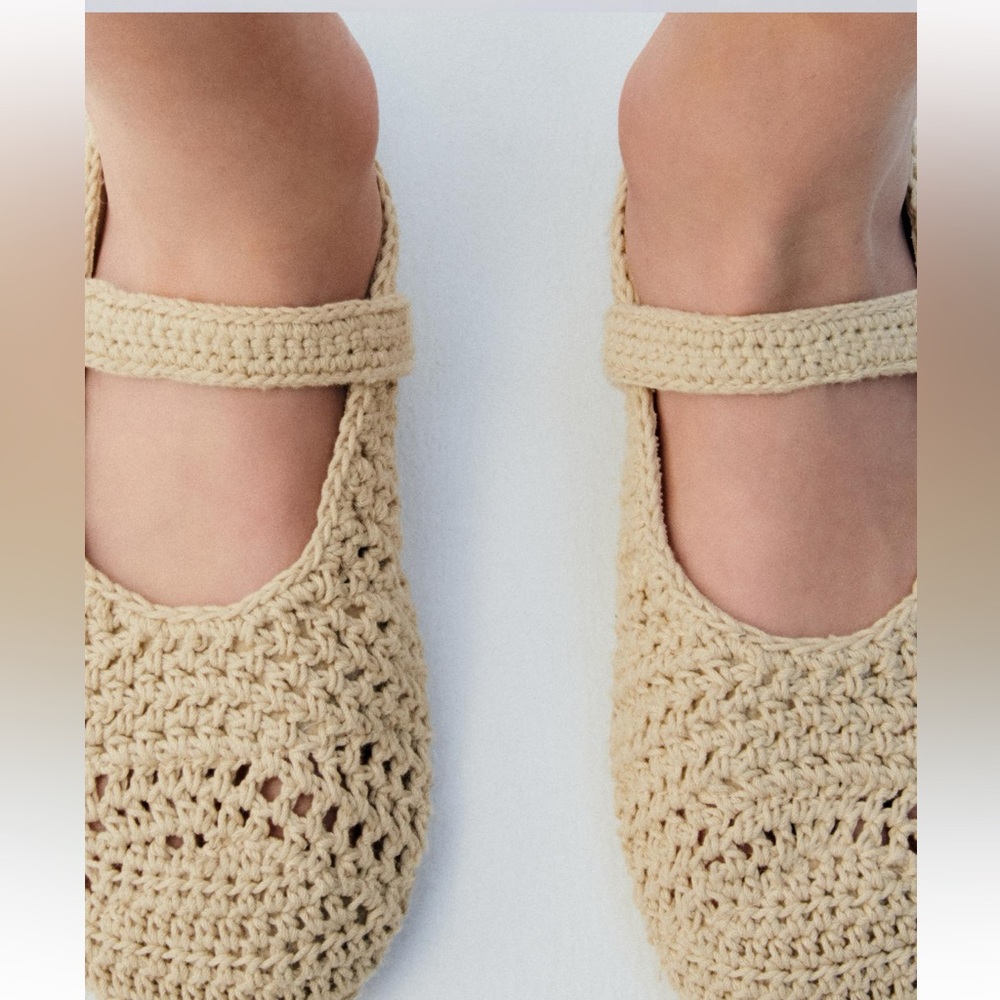 Zara kids crochet ballet flats off white NWT - Picture 5 of 5